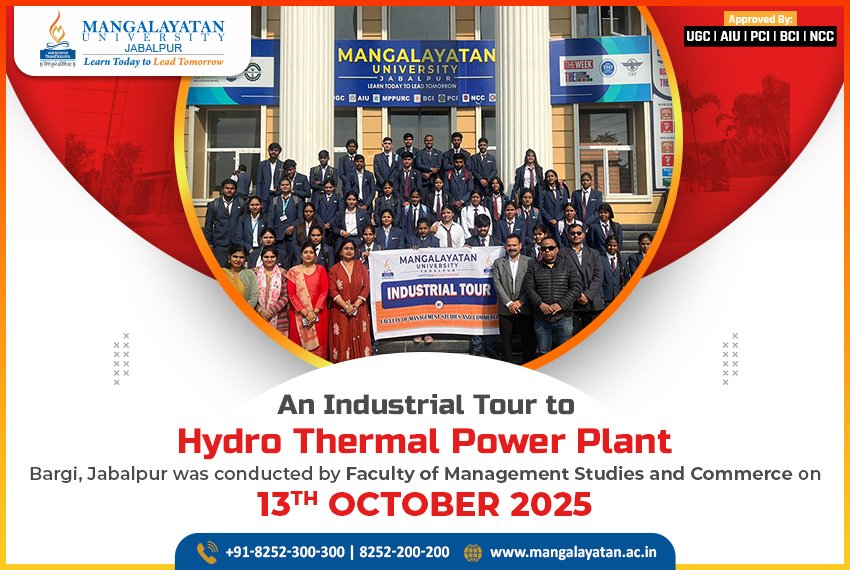 Industrial Tour to Bargi Hydro Thermal Power Plant – Mangalayatan University Jabalpur